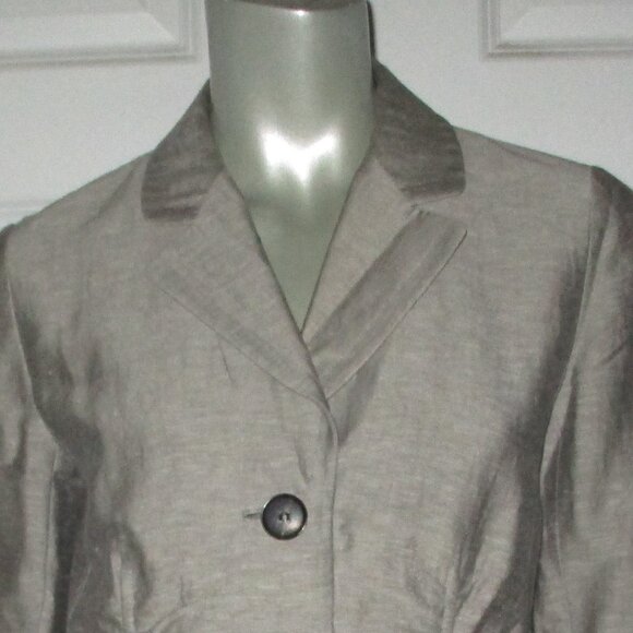 LAFAYETTE 148 Light Gray Linen Blend Blazer Jacket - Picture 2 of 8